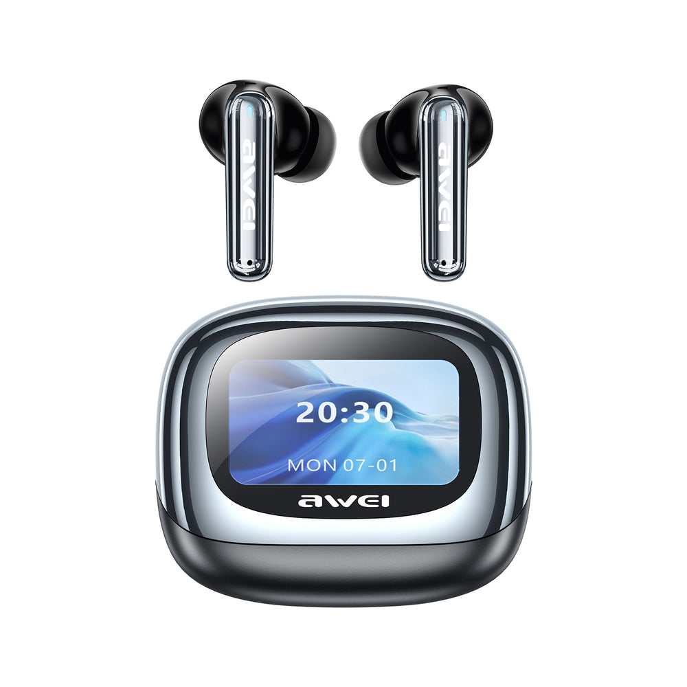 AWEI TP92 ANC+ENC Earbuds  (ANC+ENC, Touch Color Screen, 30H Battery, Bluetooth 6.0)