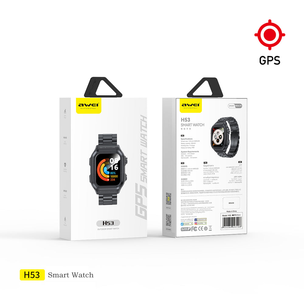Awei H53 Smart Watch (GPS Sports,Heart Rate)